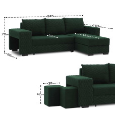диван HOBEL CORNER SONYA GREEN BONCUK 17/ GREEN BONCHUK 17 R G (5)