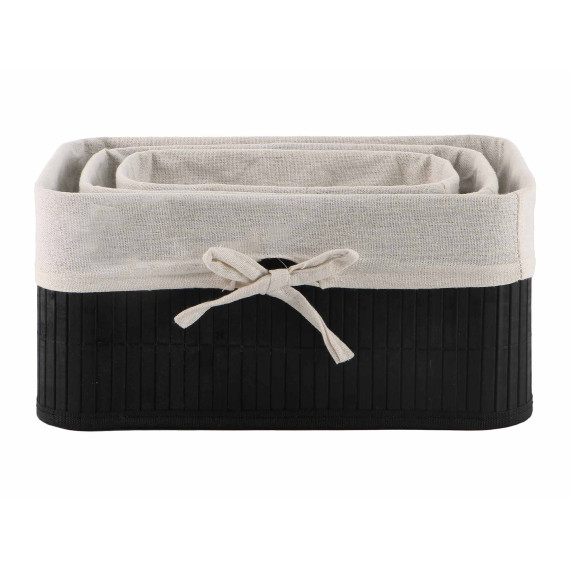 декоративные акссесуары KOOPMAN BASKET SET BAMBOO WITH LINEN