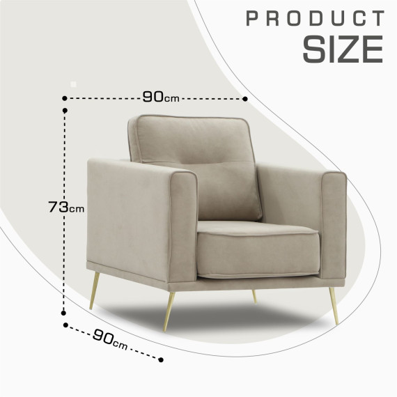 სავარძელი HOBEL ARMANDO 1 STR GOLD 20SM/CAPPUCCINO LEONARDO 4 (1)