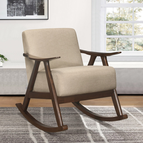 სავარძელი HOMELEGANCE BASTION 1034BR-1 ROCKING CHAIR BEIGE (1)