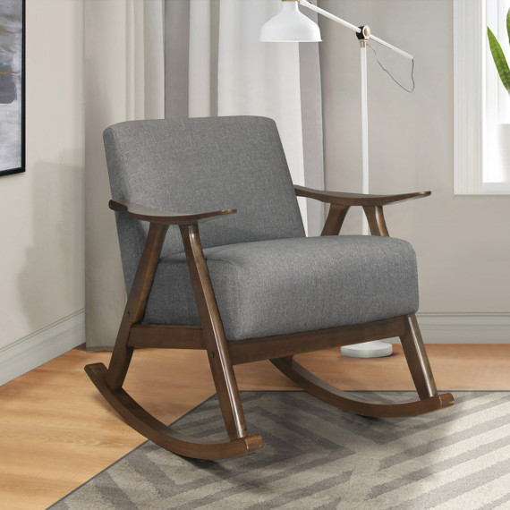 სავარძელი HOMELEGANCE BASTION 1034GY-1 ROCKING CHAIR GREY (1)