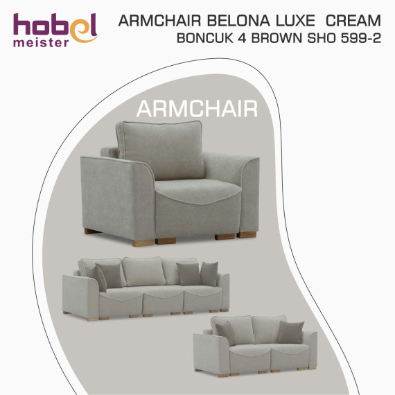 დივანი HOBEL BELONA LUXE 1 CREAM BONCUK 4/ BROWN SHO 599-2 (3)