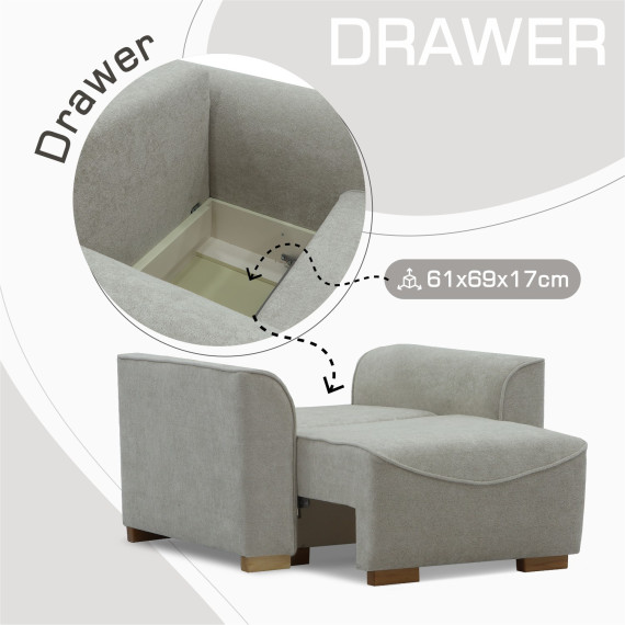 დივანი HOBEL BELONA LUXE 1 CREAM BONCUK 4/ BROWN SHO 599-2 (3)