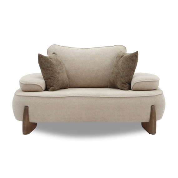 სავარძელი HOBEL DANIA 1 STR/ 14sm CREAM BONCUK 4/ BROWN BEATTO 1012 (2)