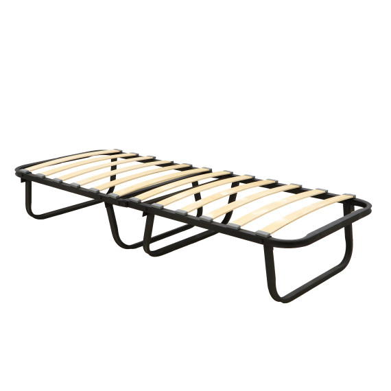 кровать HOBEL FOLDING BED ECONOM 70x190 BLACK METAL/TIK (1)