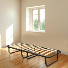 кровать HOBEL FOLDING BED ECONOM 70x190 BLACK METAL/TIK (1)