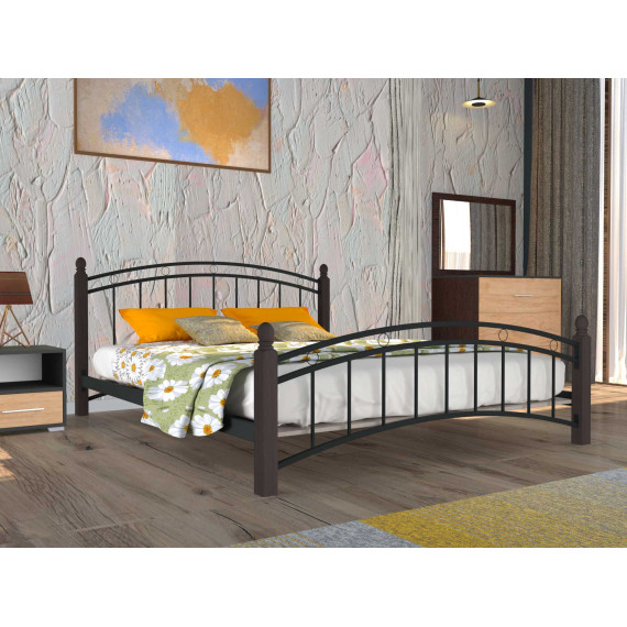 кровать HOBEL V-LANA-01 160X200 METAL BLACK/BROWN PIGMENT (3)
