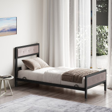 кровать HOBEL WMX-B-101 90x200 BLACK/BEIGE (3)
