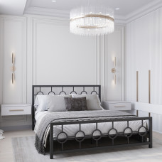 кровать HOBEL SOME CIRCLE 160x200 METAL BLACK/LM (3)