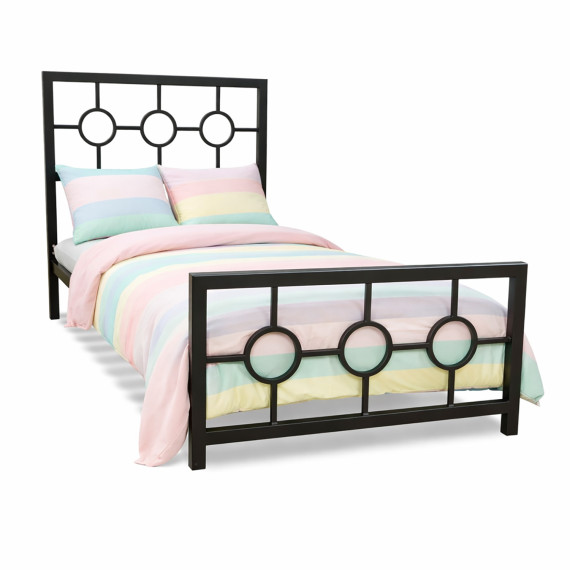 кровать HOBEL SOME CIRCLE 90x200 METAL BLACK/LM (3)