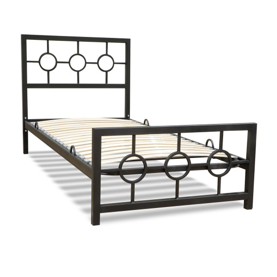 кровать HOBEL SOME CIRCLE 90x200 METAL BLACK/LM (3)