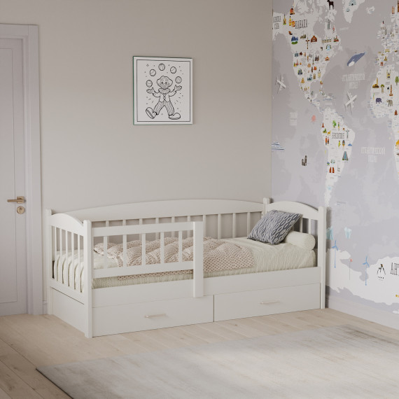 детский кровать HOBEL TEDDY 80X190 WHITE SHELF (5)