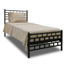 кровать HOBEL WMX-B-93 90x200 METAL BLACK/BLACK (3)