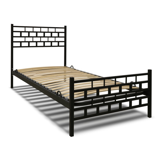 кровать HOBEL WMX-B-93 90x200 METAL BLACK/BLACK (3)