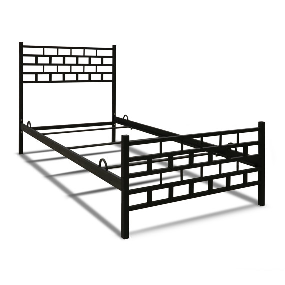 кровать HOBEL WMX-B-93 90x200 METAL BLACK/BLACK (3)