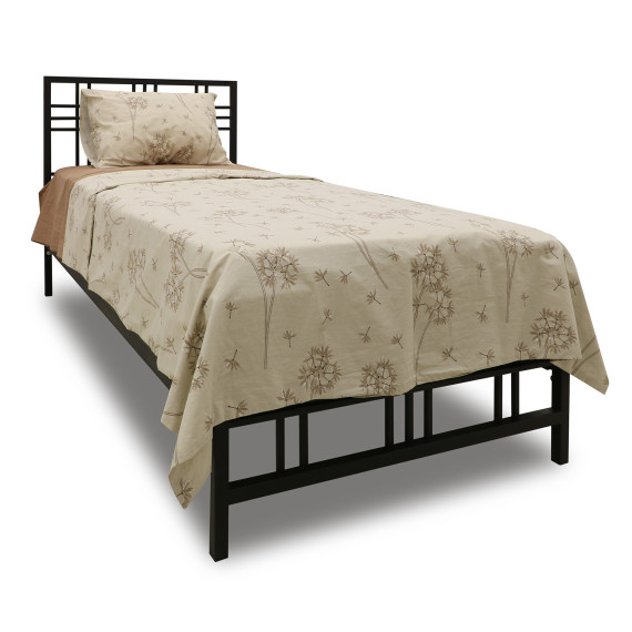 кровать HOBEL WMX-B-94 90x200 METAL BLACK/BLACK (3)