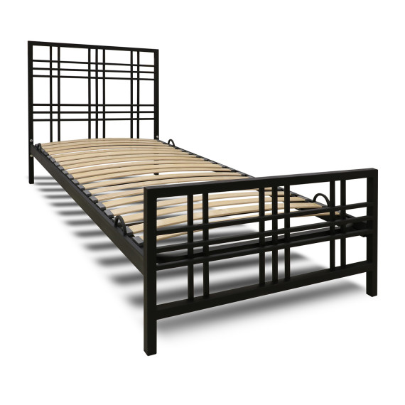 кровать HOBEL WMX-B-94 90x200 METAL BLACK/BLACK (3)