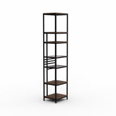 წიგნის კარადა და თარო HOBEL LANFEN M-112 BLACK/GLASS /K090 (1)