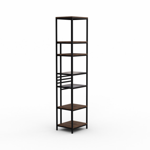 წიგნის კარადა და თარო HOBEL LANFEN M-112 BLACK/GLASS /K090 (1)