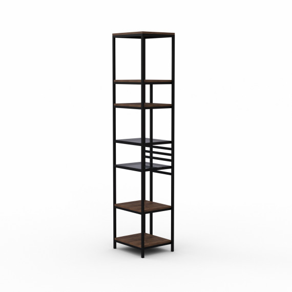 წიგნის კარადა და თარო HOBEL LANFEN M-112 BLACK/GLASS /K090 (1)
