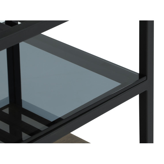 bookcase & shelving HOBEL LANFEN M-110 BLACK/GLASS FM/K090 (1)