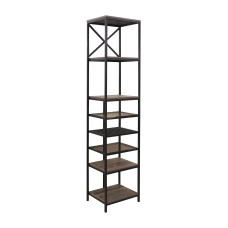წიგნის კარადა და თარო HOBEL LANFEN M-110 METAL BLACK/ GLASS/ K354 (1)