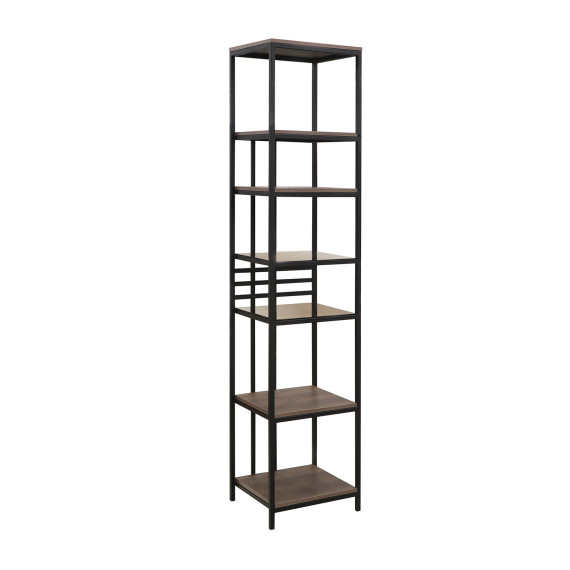 წიგნის კარადა და თარო HOBEL LANFEN M-112 BLACK/GLASS /K090 (1)