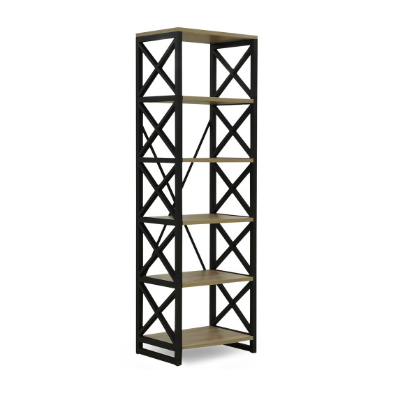 წიგნის კარადა და თარო HOBEL LOFT-SH-139-L BLACK/ 3025 (1)