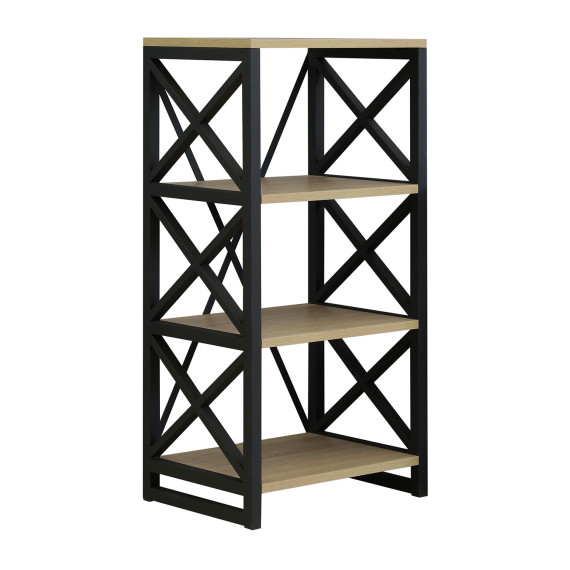 წიგნის კარადა და თარო HOBEL LOFT-SH-139-M BLACK/ 3025 (1)