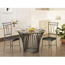 стул HOBEL NIZZA-CH-163 METAL BLACK/GREY (1)