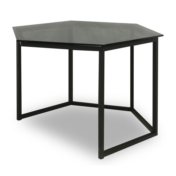 ჟურნალის მაგიდა HOBEL BEEHIVE 2PCS METAL BLACK/ GLASS FM (2)