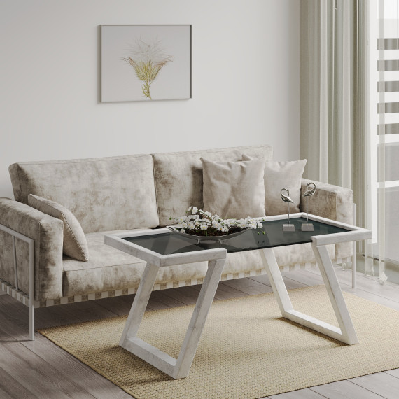 ჟურნალის მაგიდა HOBEL MIA GLASS ANTIC GREY (2)