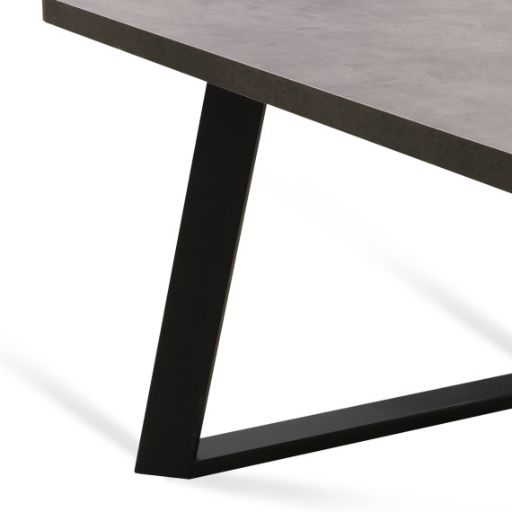 სასადილო მაგიდა MAMADOMA LOFT LUX RADIAL-230, РАЗДВИЖНОЙ 230(330)X110, ДЫМЧАТАЯ КЕРАМИКА/ЧЕРНЫЙ, 2 (УПАК.)(2)