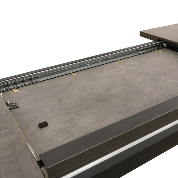 სასადილო მაგიდა MAMADOMA LOFT LUX RADIAL-230, РАЗДВИЖНОЙ 230(330)X110, ДЫМЧАТАЯ КЕРАМИКА/ЧЕРНЫЙ, 2 (УПАК.)(2)