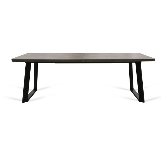 სასადილო მაგიდა MAMADOMA LOFT LUX RADIAL-230, РАЗДВИЖНОЙ 230(330)X110, ДЫМЧАТАЯ КЕРАМИКА/ЧЕРНЫЙ, 2 (УПАК.)(2)