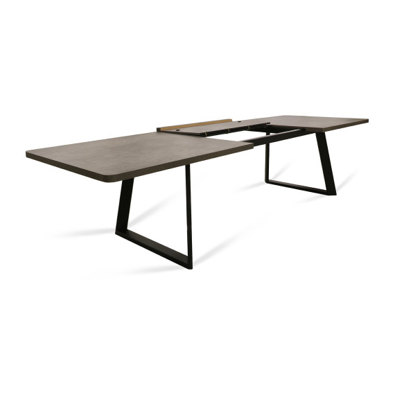 სასადილო მაგიდა MAMADOMA LOFT LUX RADIAL-230, РАЗДВИЖНОЙ 230(330)X110, ДЫМЧАТАЯ КЕРАМИКА/ЧЕРНЫЙ, 2 (УПАК.)(2)
