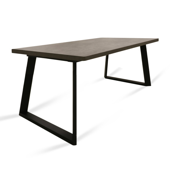 სასადილო მაგიდა MAMADOMA LOFT LUX RADIAL-230, РАЗДВИЖНОЙ 230(330)X110, ДЫМЧАТАЯ КЕРАМИКА/ЧЕРНЫЙ, 2 (УПАК.)(2)