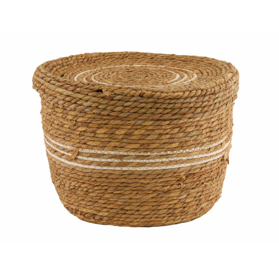 decorate objects KOOPMAN BASKET SET CATTAIL LEAF ROUND