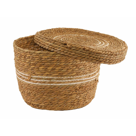 decorate objects KOOPMAN BASKET SET CATTAIL LEAF ROUND