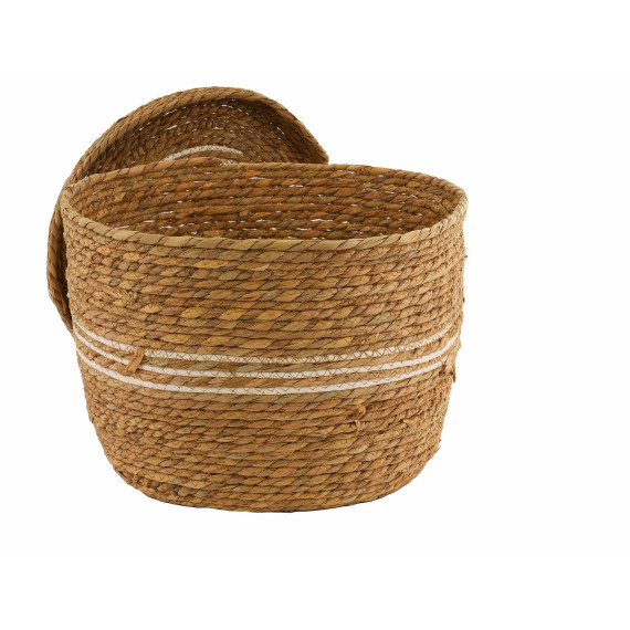 decorate objects KOOPMAN BASKET SET CATTAIL LEAF ROUND