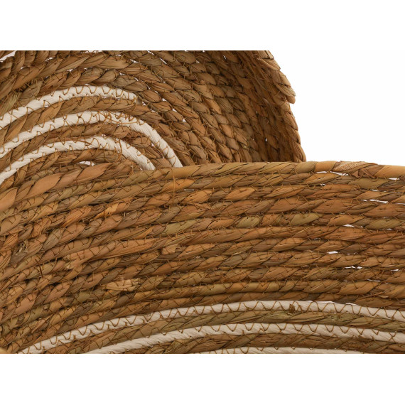 decorate objects KOOPMAN BASKET SET CATTAIL LEAF ROUND