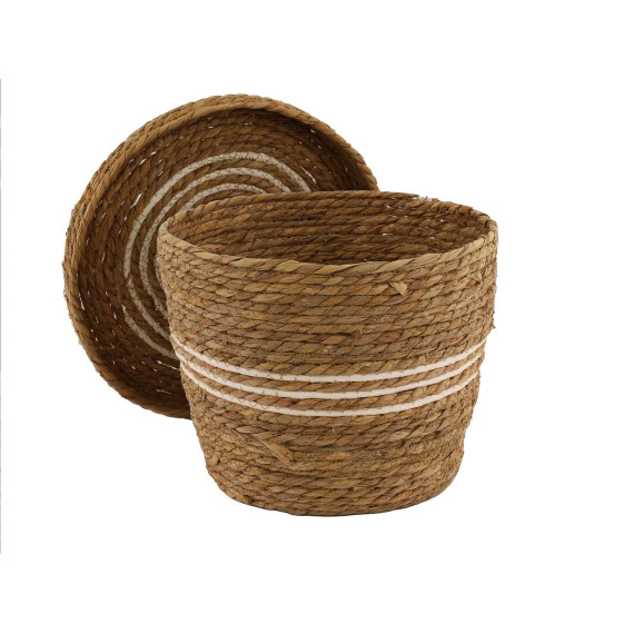 декоративные акссесуары KOOPMAN BASKET SET CATTAIL LEAF ROUND