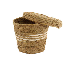 decorate objects KOOPMAN BASKET SET CATTAIL LEAF ROUND