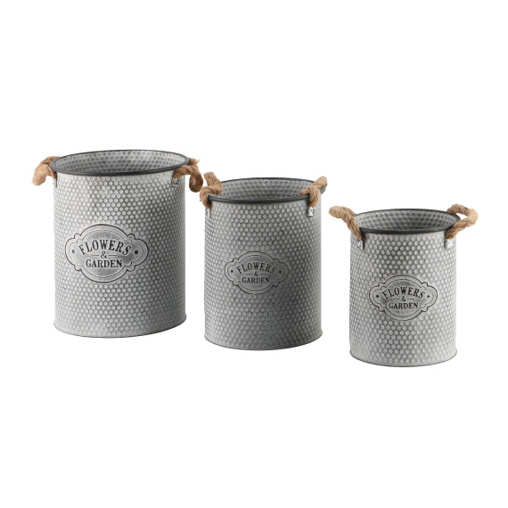 decorate objects KOOPMAN PLANTER SET ZINC 2PCS