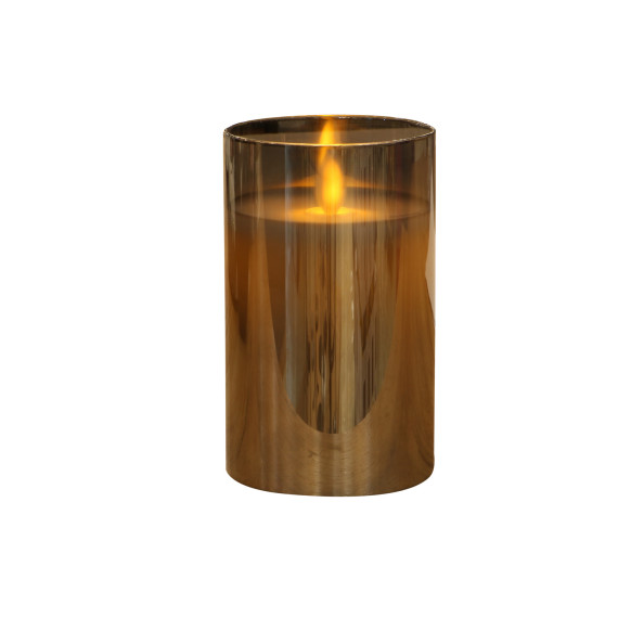 декоративные акссесуары KOOPMAN LED CANDLE IN GLASS 125MM GREY