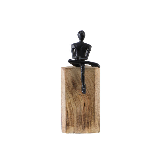 decorate objects KOOPMAN STATUE ON WOOD BLOCK 23CM