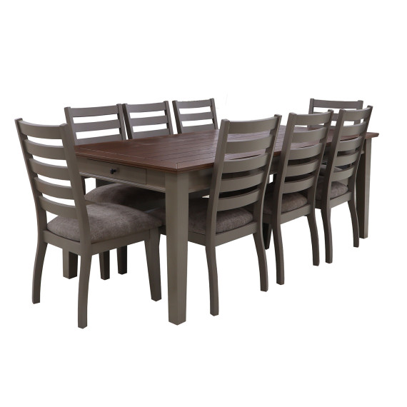 სასადილო გარნიტური HOBEL DORA 1+8 OAK PIGMENT/GREY/CH SHO599/2 (10)