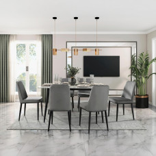 dining set HOMELEGANCE GRANO 5909-59/MB/S 1+6 GREY (5)