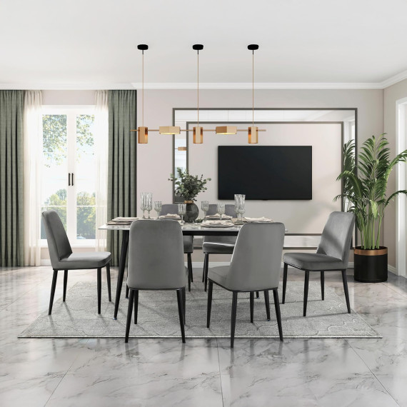 სასადილო გარნიტური HOMELEGANCE GRANO 5909-59/MB/S 1+6 GREY (5)
