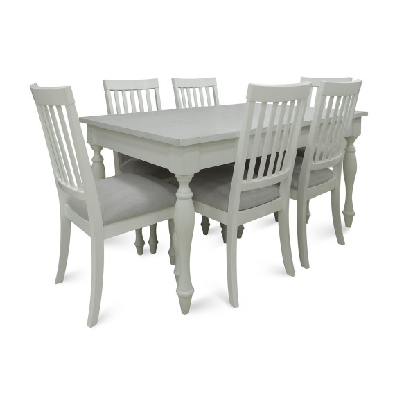 სასადილო გარნიტური HOBEL JANZEN 1+6 DT WHITE/CH BUKLE 8 (7)
